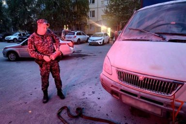 В Югре росгвардейцы потушили загоревшийся автомобиль В Югре росгвардейцы потушили загоревшийся автомобиль